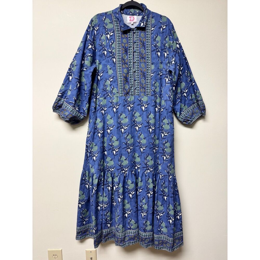 Victoria Dunn Blue Floral Maxi Dress